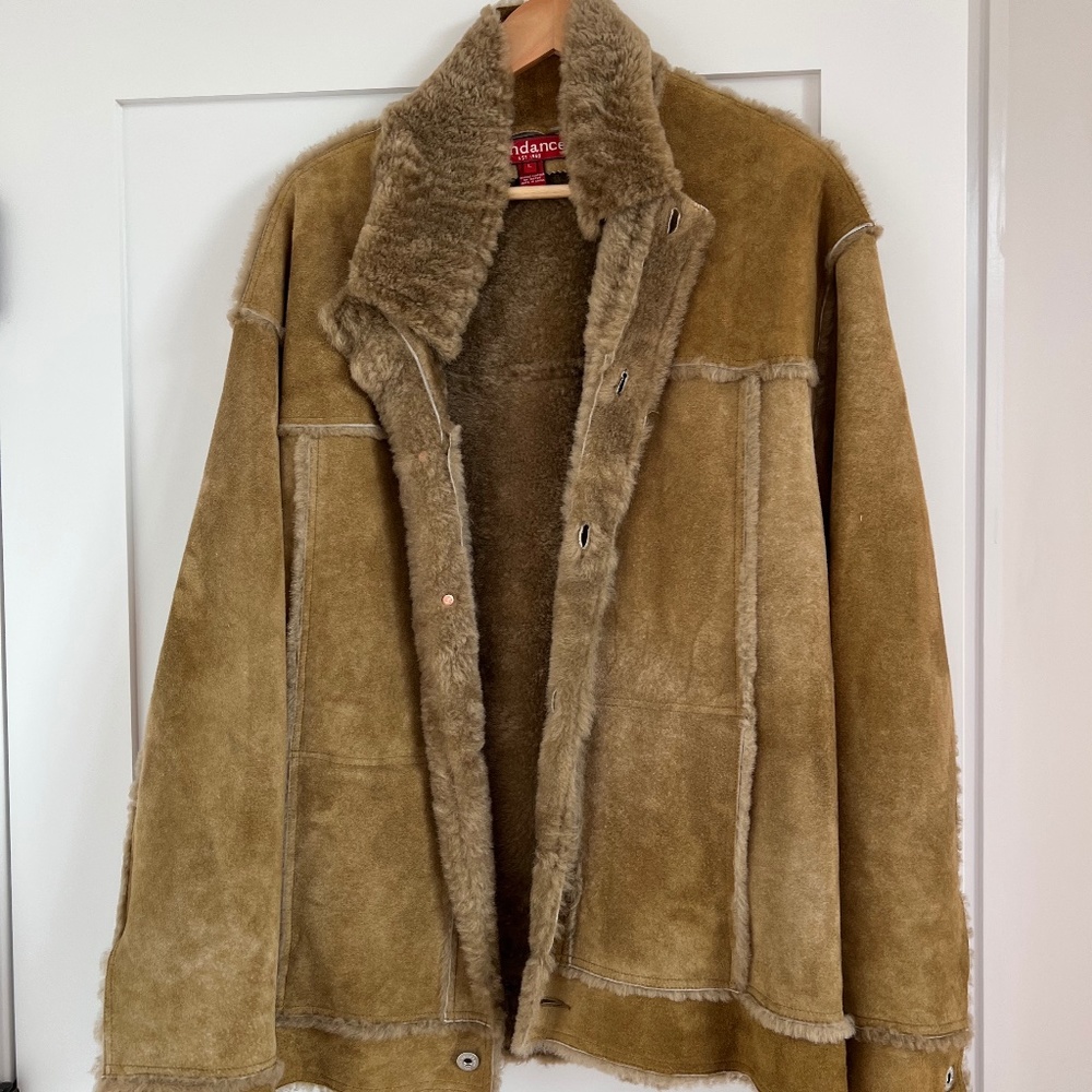 Mens Winter jacket leather Sundance Large lined